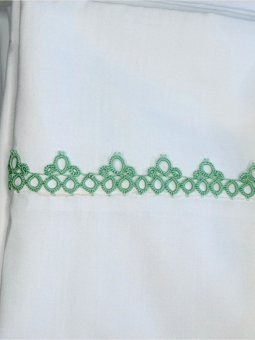 Vintage Springmaid Wondercale No Iron Queen Sz Sheet Set White Embroidered NEW